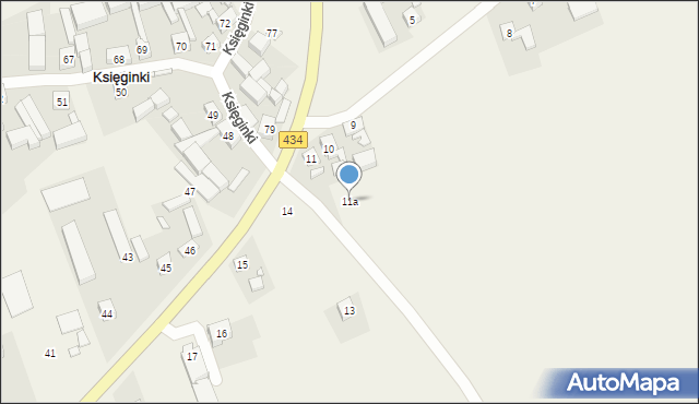 Księginki, Księginki, 11a, mapa Księginki