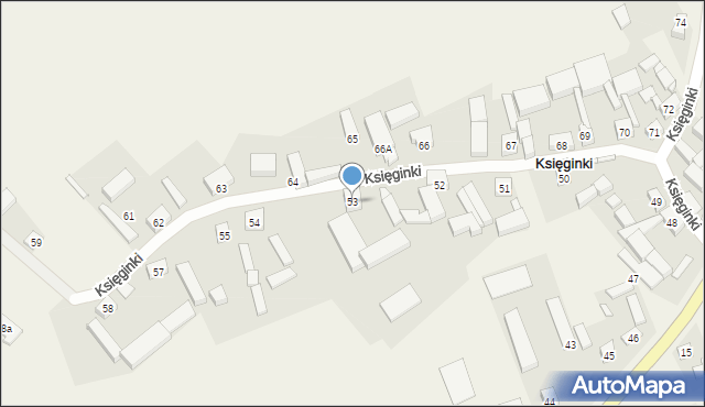 Księginki, Księginki, 53, mapa Księginki