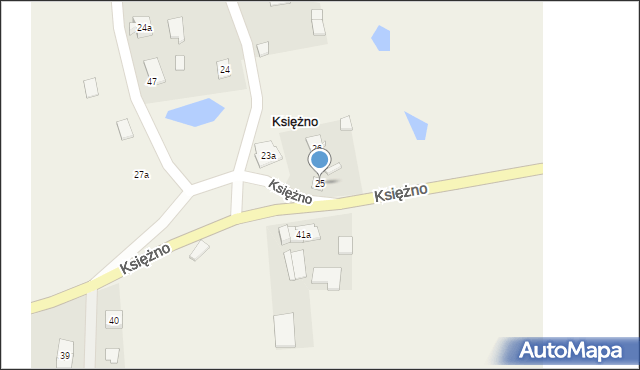 Księżno, Księżno, 25, mapa Księżno