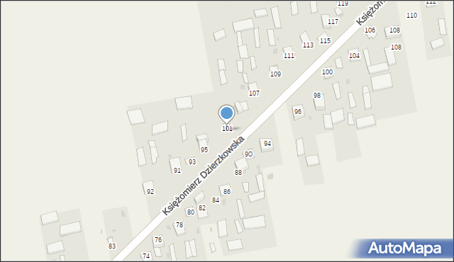 Księżomierz Dzierzkowska, Księżomierz Dzierzkowska, 103, mapa Księżomierz Dzierzkowska