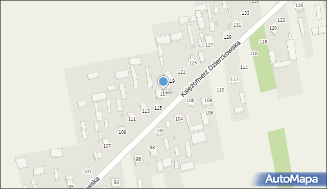 Księżomierz Dzierzkowska, Księżomierz Dzierzkowska, 117, mapa Księżomierz Dzierzkowska