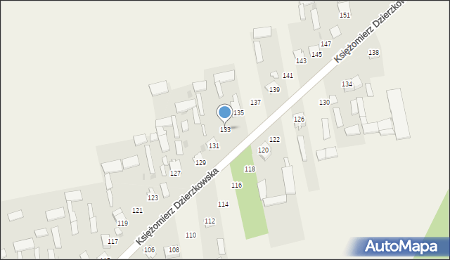 Księżomierz Dzierzkowska, Księżomierz Dzierzkowska, 133, mapa Księżomierz Dzierzkowska