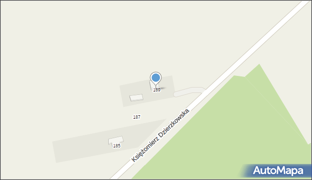 Księżomierz Dzierzkowska, Księżomierz Dzierzkowska, 189, mapa Księżomierz Dzierzkowska