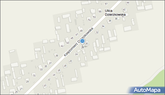 Księżomierz Dzierzkowska, Księżomierz Dzierzkowska, 28, mapa Księżomierz Dzierzkowska