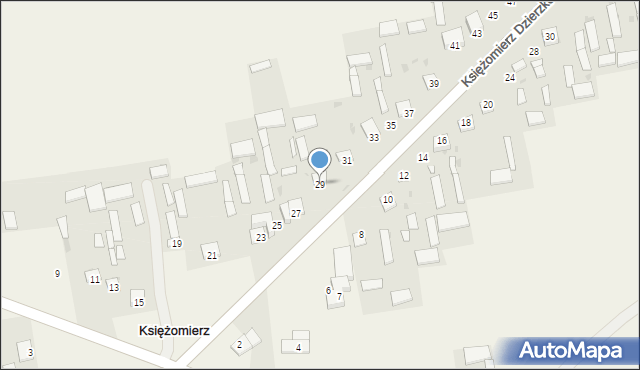 Księżomierz Dzierzkowska, Księżomierz Dzierzkowska, 29, mapa Księżomierz Dzierzkowska