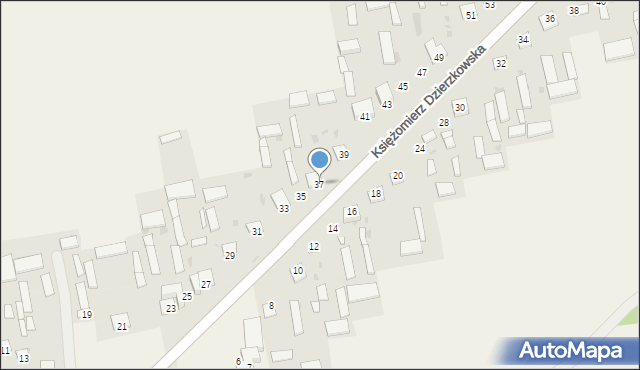 Księżomierz Dzierzkowska, Księżomierz Dzierzkowska, 37, mapa Księżomierz Dzierzkowska