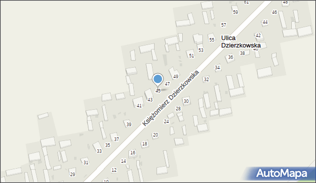 Księżomierz Dzierzkowska, Księżomierz Dzierzkowska, 45, mapa Księżomierz Dzierzkowska