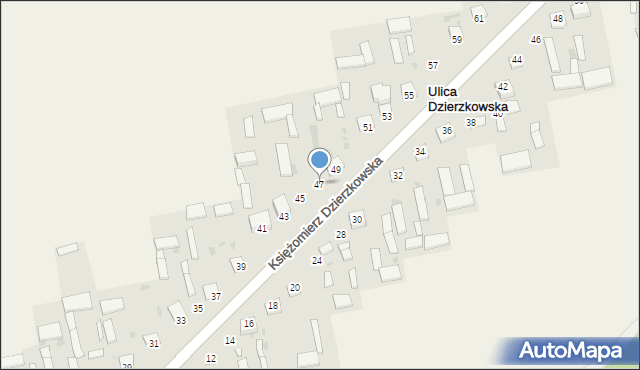 Księżomierz Dzierzkowska, Księżomierz Dzierzkowska, 47, mapa Księżomierz Dzierzkowska