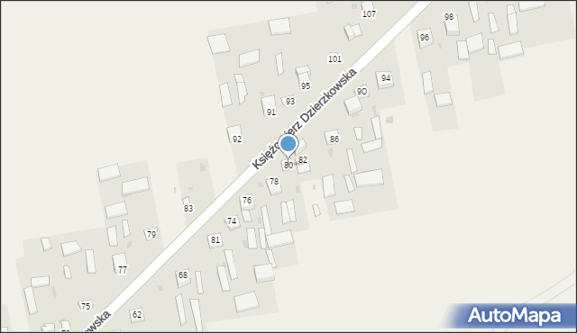 Księżomierz Dzierzkowska, Księżomierz Dzierzkowska, 80, mapa Księżomierz Dzierzkowska