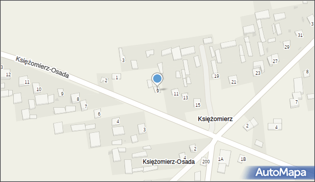 Księżomierz Dzierzkowska, Księżomierz Dzierzkowska, 9, mapa Księżomierz Dzierzkowska