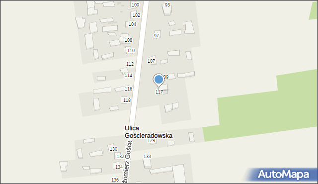 Księżomierz Gościeradowska, Księżomierz Gościeradowska, 117, mapa Księżomierz Gościeradowska