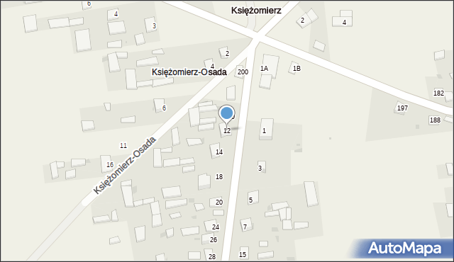 Księżomierz Gościeradowska, Księżomierz Gościeradowska, 12, mapa Księżomierz Gościeradowska
