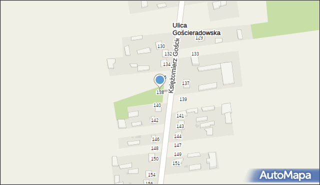 Księżomierz Gościeradowska, Księżomierz Gościeradowska, 138, mapa Księżomierz Gościeradowska