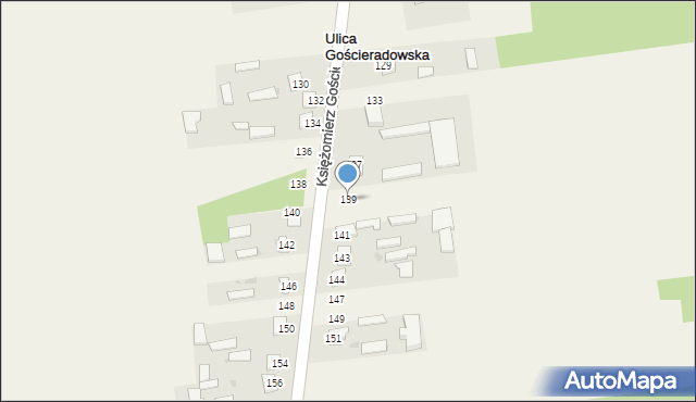 Księżomierz Gościeradowska, Księżomierz Gościeradowska, 139, mapa Księżomierz Gościeradowska