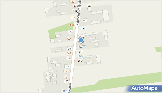 Księżomierz Gościeradowska, Księżomierz Gościeradowska, 145, mapa Księżomierz Gościeradowska