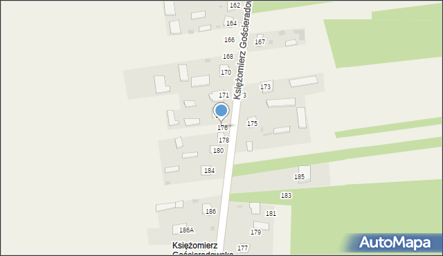 Księżomierz Gościeradowska, Księżomierz Gościeradowska, 176, mapa Księżomierz Gościeradowska
