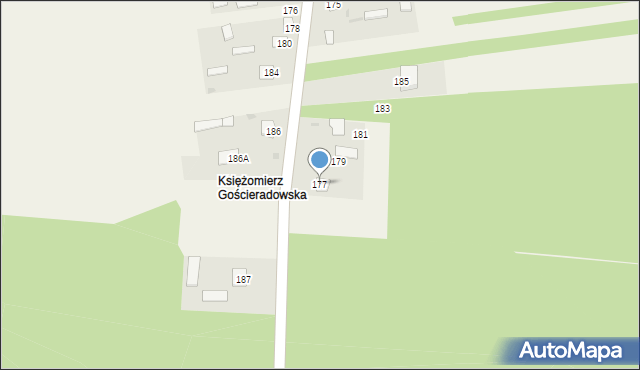 Księżomierz Gościeradowska, Księżomierz Gościeradowska, 177, mapa Księżomierz Gościeradowska