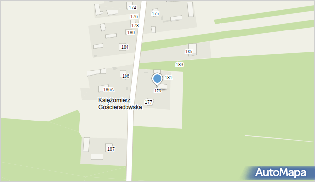 Księżomierz Gościeradowska, Księżomierz Gościeradowska, 179, mapa Księżomierz Gościeradowska