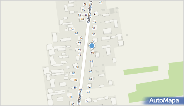 Księżomierz Gościeradowska, Księżomierz Gościeradowska, 59, mapa Księżomierz Gościeradowska