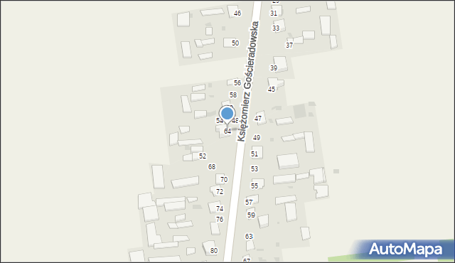 Księżomierz Gościeradowska, Księżomierz Gościeradowska, 64, mapa Księżomierz Gościeradowska