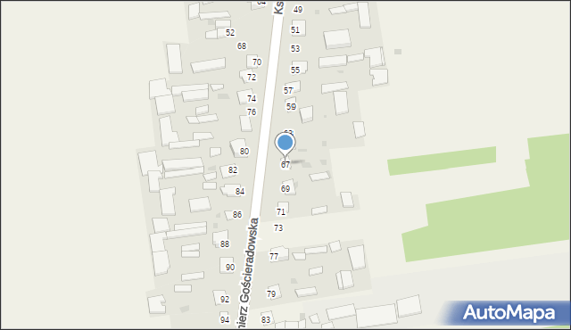 Księżomierz Gościeradowska, Księżomierz Gościeradowska, 67, mapa Księżomierz Gościeradowska