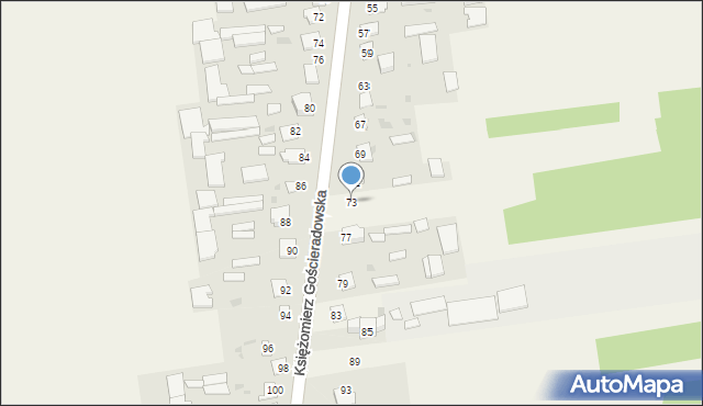 Księżomierz Gościeradowska, Księżomierz Gościeradowska, 73, mapa Księżomierz Gościeradowska