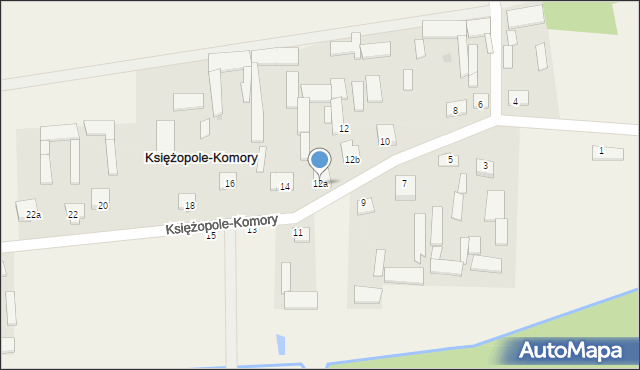 Księżopole-Komory, Księżopole-Komory, 12a, mapa Księżopole-Komory