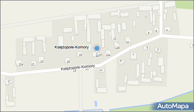 Księżopole-Komory, Księżopole-Komory, 14, mapa Księżopole-Komory