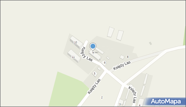 Księży Las, Księży Las, 7, mapa Księży Las