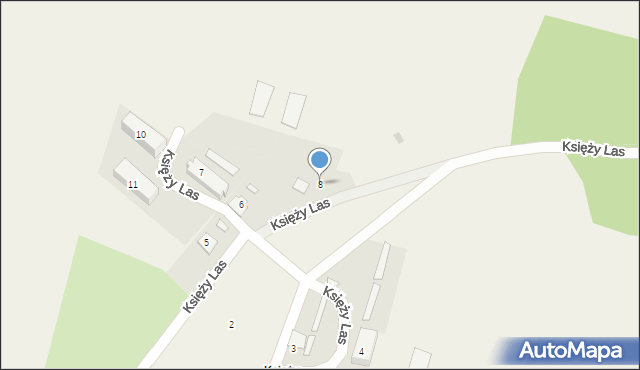 Księży Las, Księży Las, 8, mapa Księży Las