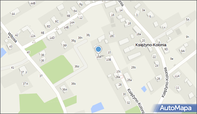 Księżyno-Kolonia, Księżyno-Kolonia, 10A, mapa Księżyno-Kolonia