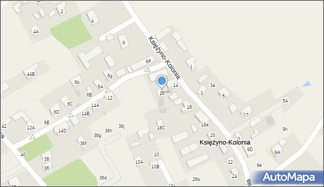 Księżyno-Kolonia, Księżyno-Kolonia, 16, mapa Księżyno-Kolonia