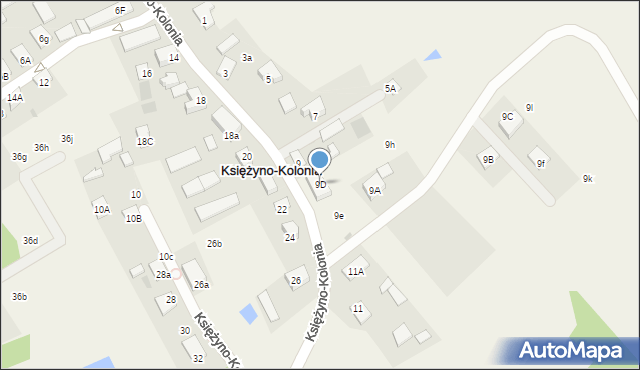 Księżyno-Kolonia, Księżyno-Kolonia, 9D, mapa Księżyno-Kolonia