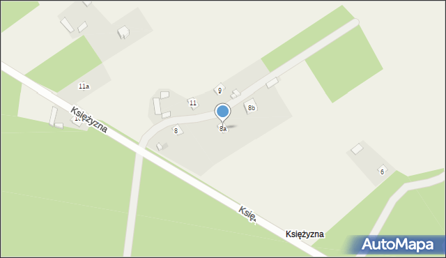 Księżyzna, Księżyzna, 8a, mapa Księżyzna