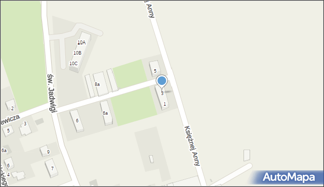 Legnickie Pole, Księżnej Anny, 3, mapa Legnickie Pole