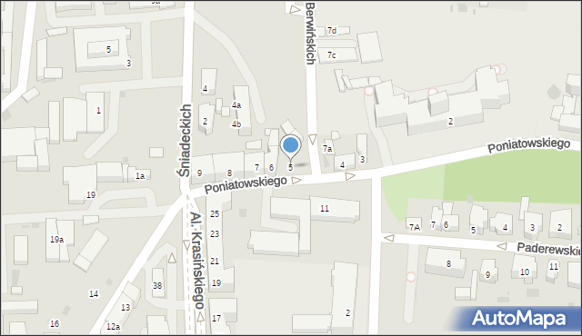 Leszno, Księcia Józefa Poniatowskiego, 5, mapa Leszno