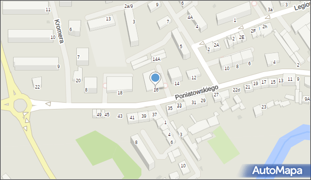 Lidzbark Warmiński, Księcia Józefa Poniatowskiego, 16, mapa Lidzbark Warmiński