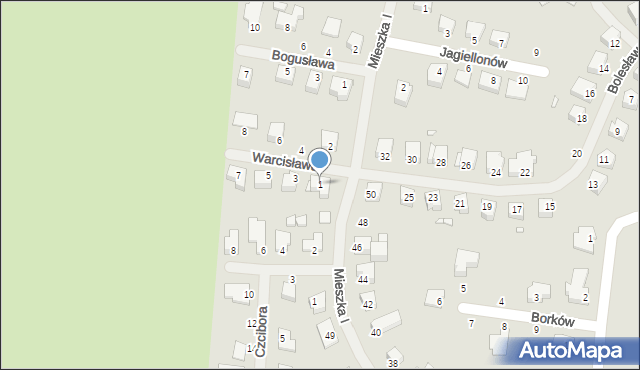 Łobez, Księcia Warcisława, 1, mapa Łobez