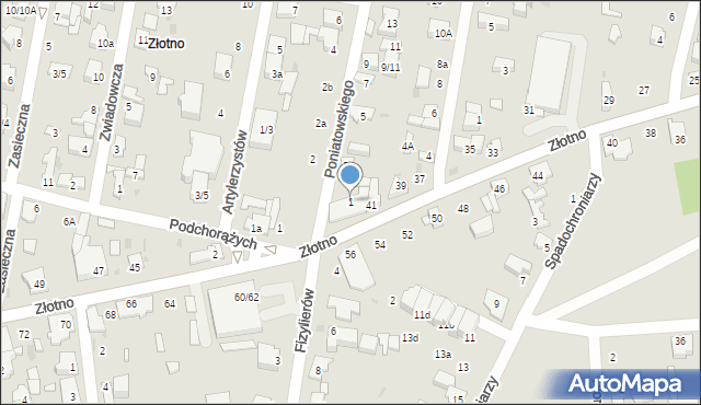 Łódź, Księcia Józefa Poniatowskiego, 1, mapa Łodzi