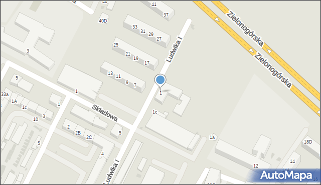 Lubin, Księcia Ludwika I, 1, mapa Lubin