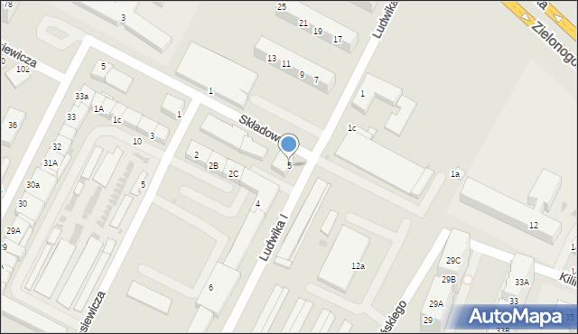 Lubin, Księcia Ludwika I, 5, mapa Lubin