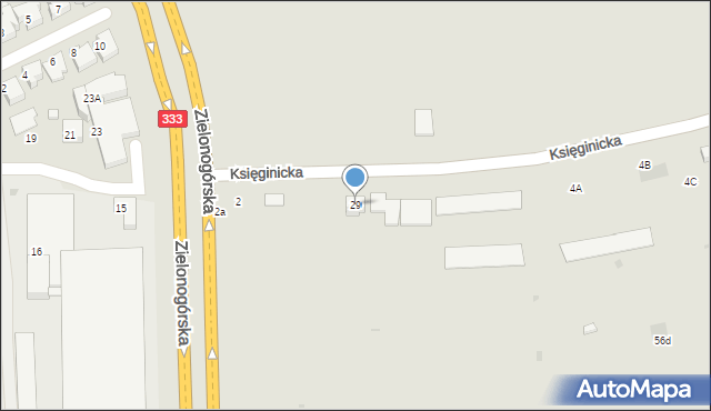 Lubin, Księginicka, 29, mapa Lubin