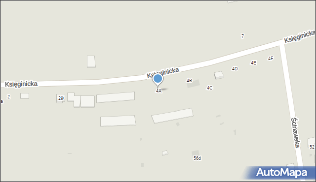 Lubin, Księginicka, 4A, mapa Lubin