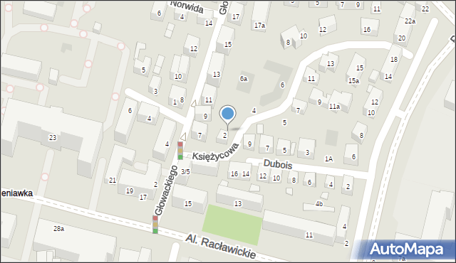 Lublin, Księżycowa, 2A, mapa Lublina