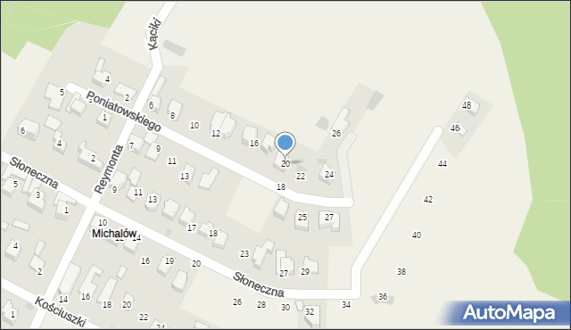 Maniowy, Księcia Józefa Poniatowskiego, 20, mapa Maniowy