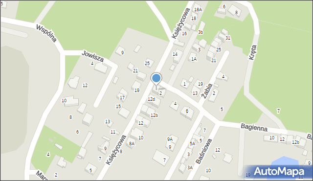 Marki, Księżycowa, 12g, mapa Marki