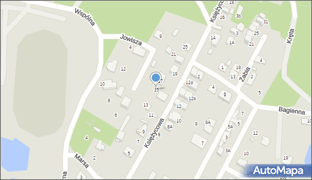 Marki, Księżycowa, 15, mapa Marki