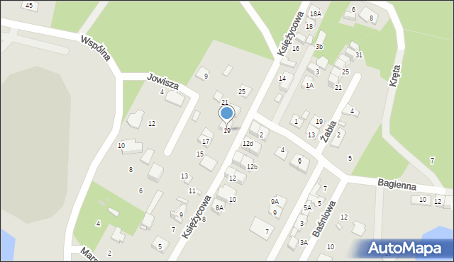 Marki, Księżycowa, 19, mapa Marki