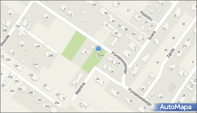 Michałowice-Wieś, Księcia Józefa Poniatowskiego, 10, mapa Michałowice-Wieś