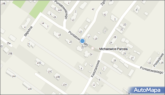 Michałowice-Wieś, Księcia Józefa Poniatowskiego, 22, mapa Michałowice-Wieś